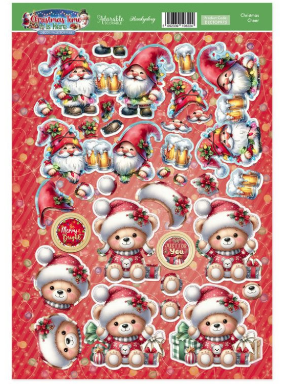 Christmas Cheer Decoupage Topper Sheet